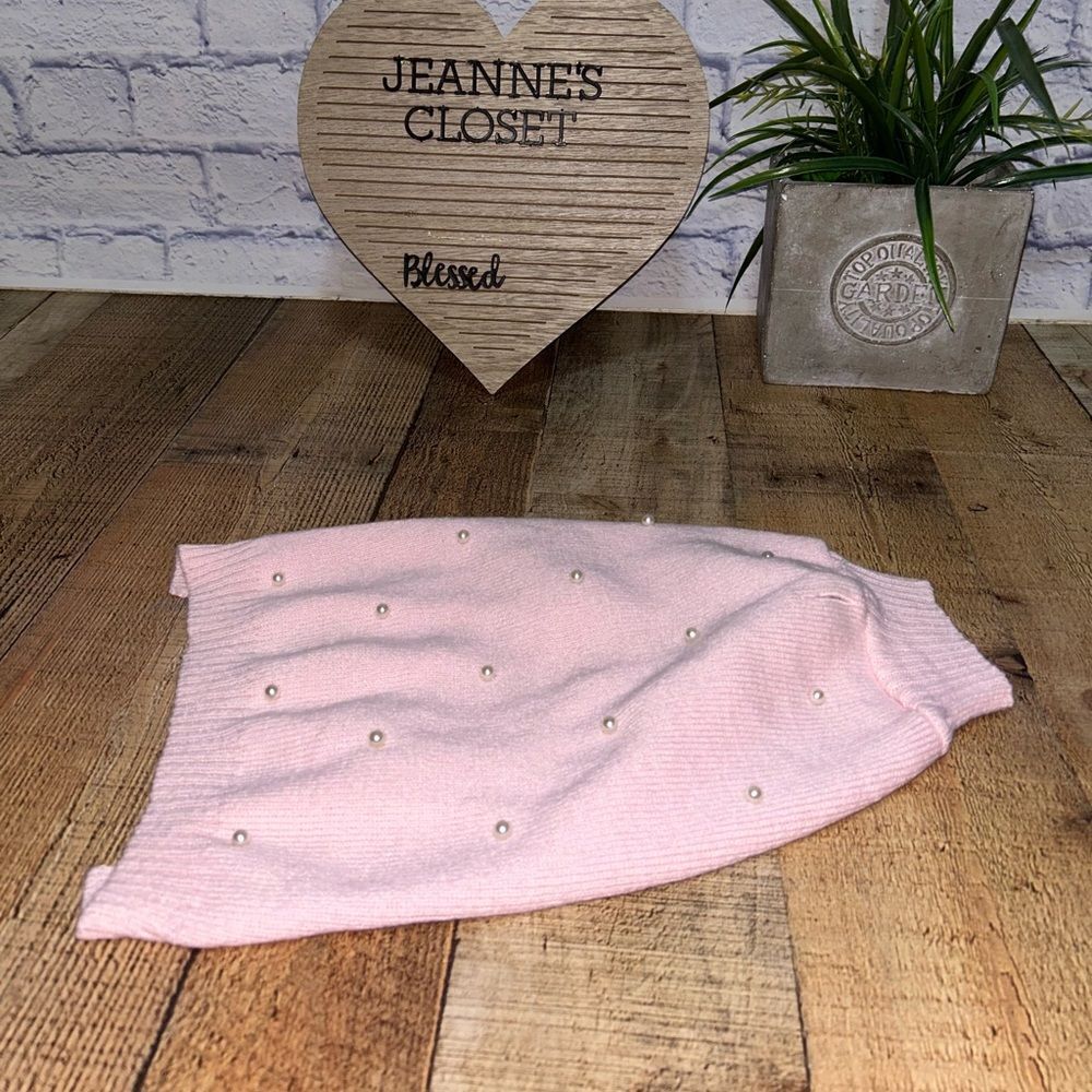 PLAY‎ ON Woof Wear Large Pink With Pearl Accents Sweater New with tags